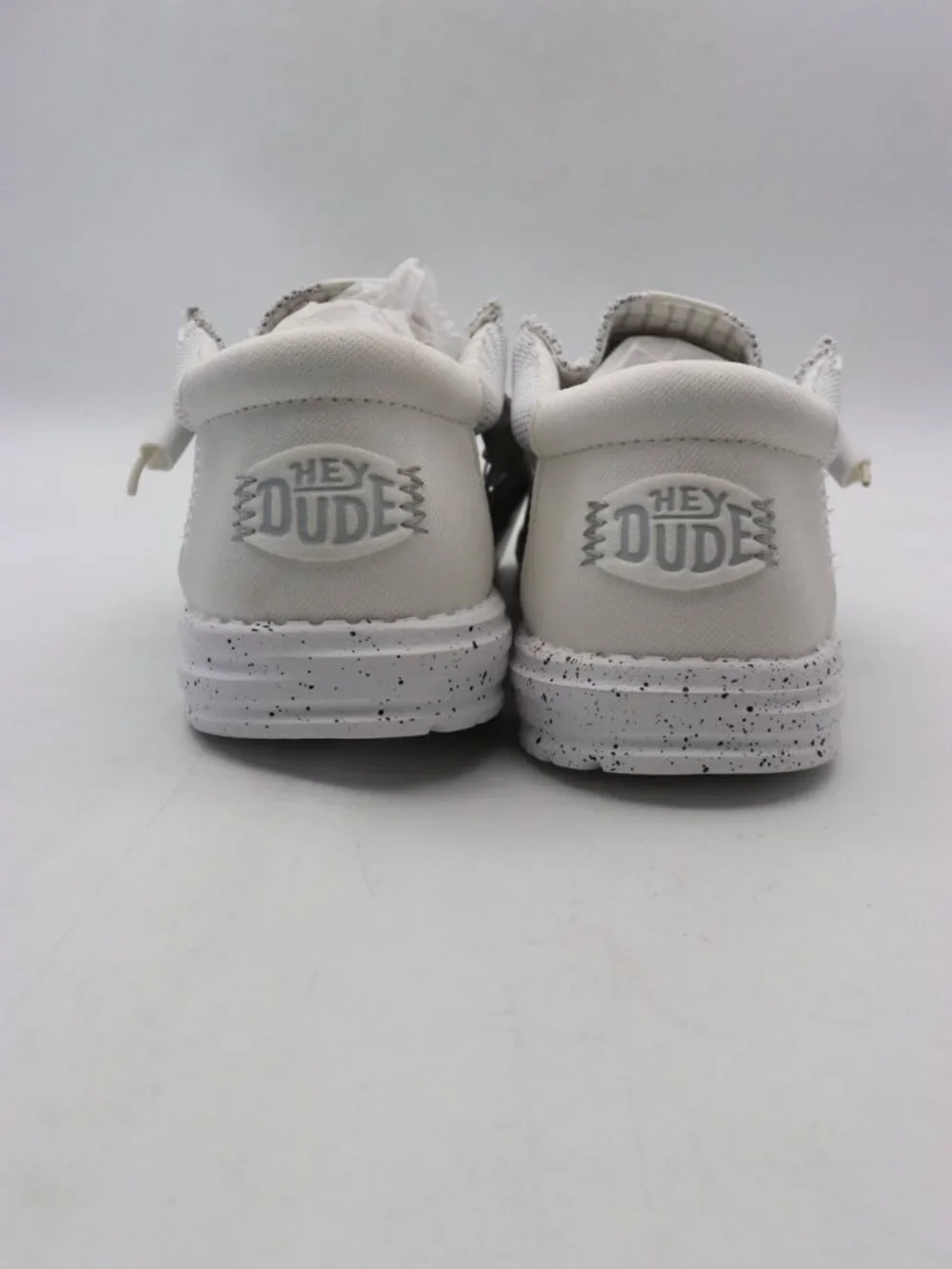 Hey Dude Wally Stretch Sox Men's Size 11 Gray White Canvas Lace-Up Casual Shoes